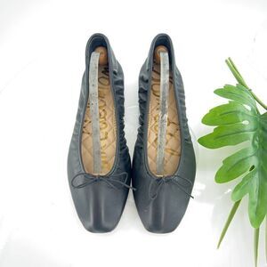 Sam Edelman Womens Meg Ballet Flat Size 7 Black Leather Shoe Bow